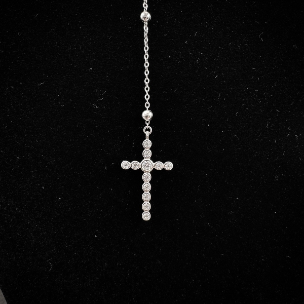 Necklace-cross diamondlite-silver for woman - Image 3