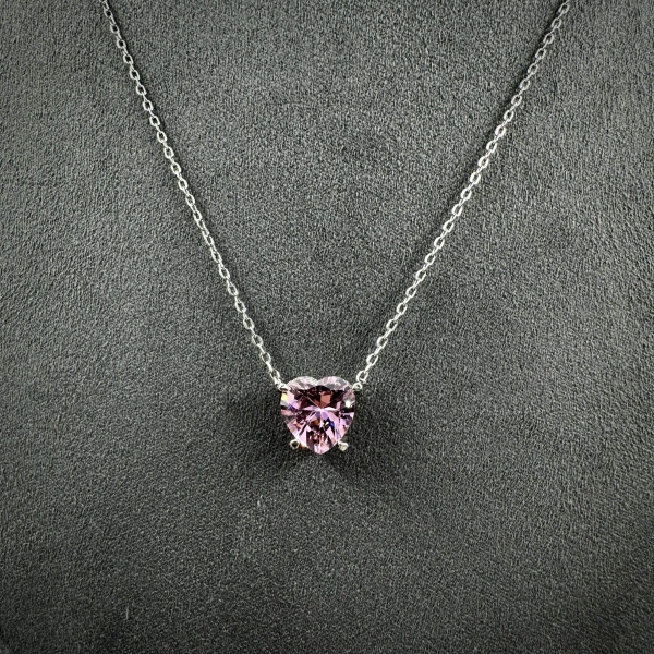 Necklace-diamondlite-red,yellow,white and pink,silver for woman - Image 4