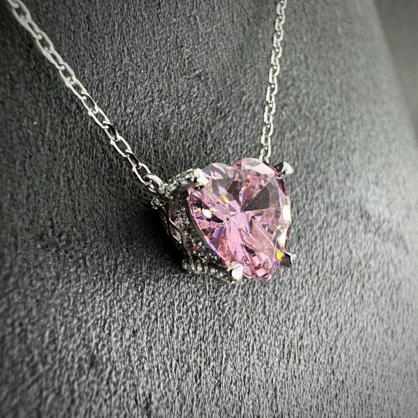 Necklace-diamondlite-red,yellow,white and pink,silver for woman - Image 5