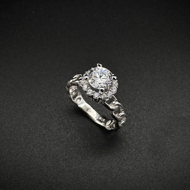 Silver ring-diamondlite-for woman