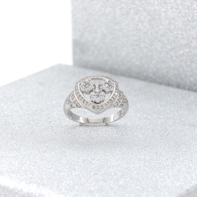 Silver ring-diamondlite-for woman