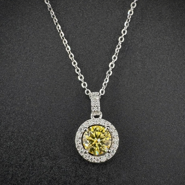 Silver pendant-moissanite-for woman