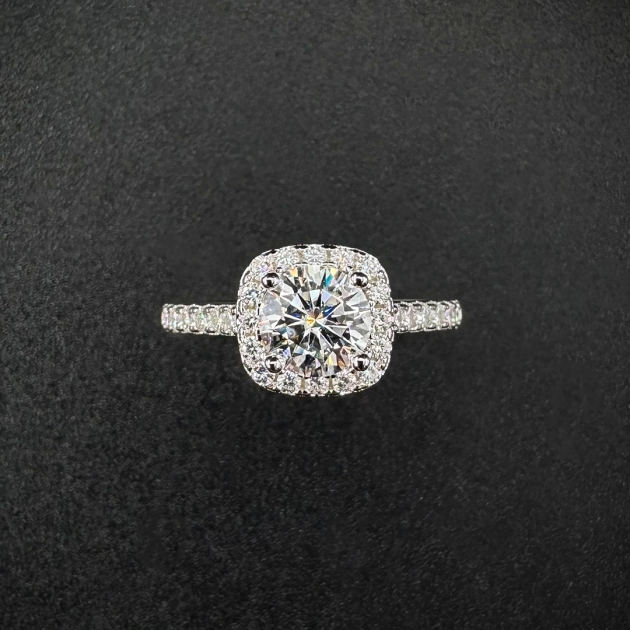 Silver ring-moissanite-for woman