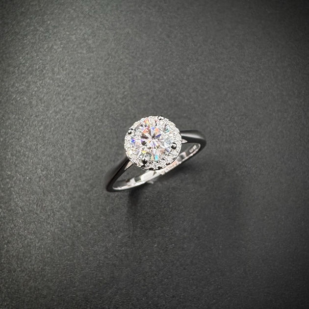 Silver ring-moissanite-for woman