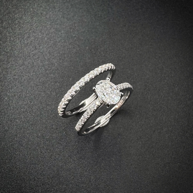 Silver ring-moissanite-for woman