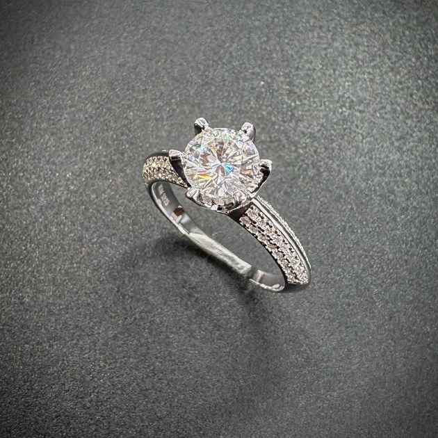 Silver ring-moissanite-for woman