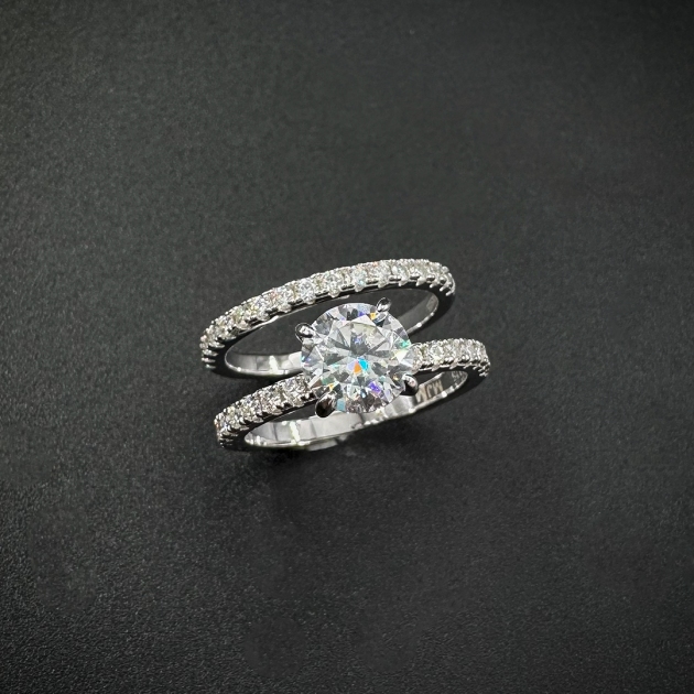 Silver ring-moissanite-for woman
