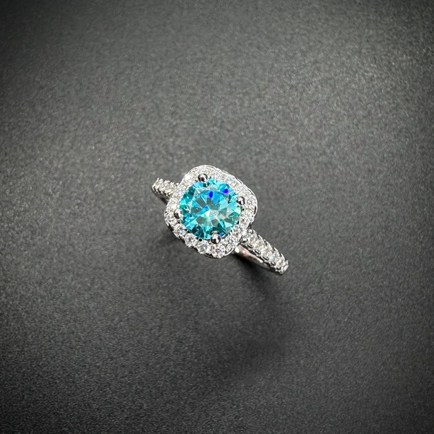 Silver ring-moissanite-for woman