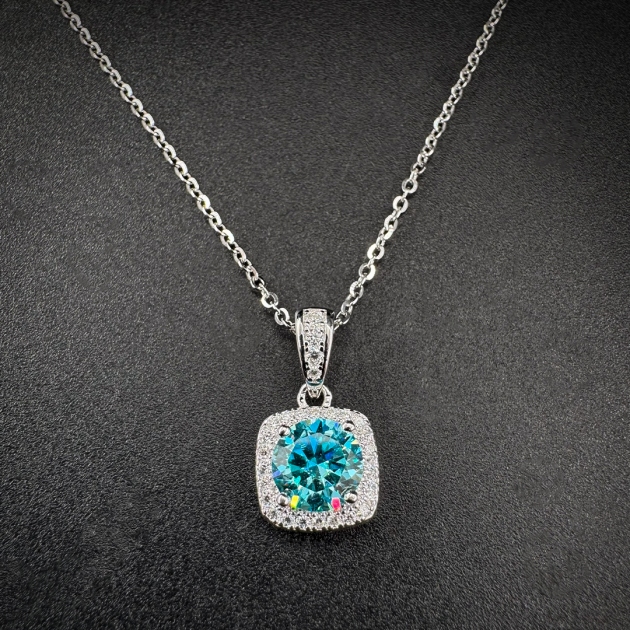 Silver pendant-moissanite-for woman
