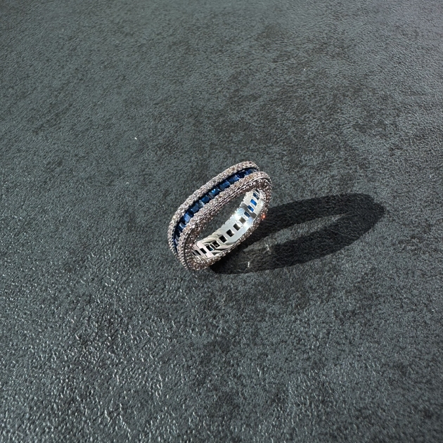 Silver Copper Ring Diamondlite Stone