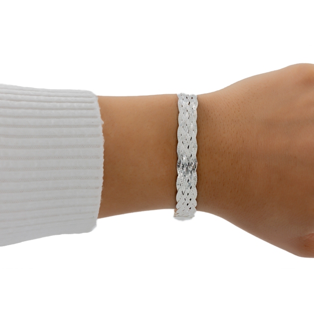 Women’s 925 Silver Braided Chain Bracelet