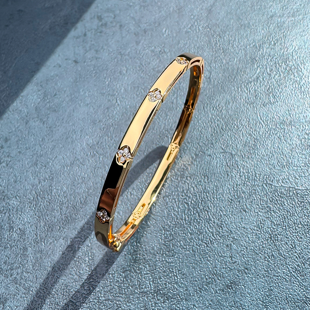 Women’s Copper Diamondlite Clover Bangle - Image 5