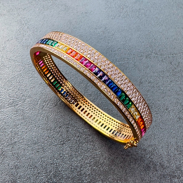 Women’s Copper Diamondlite Rainbow Bangle