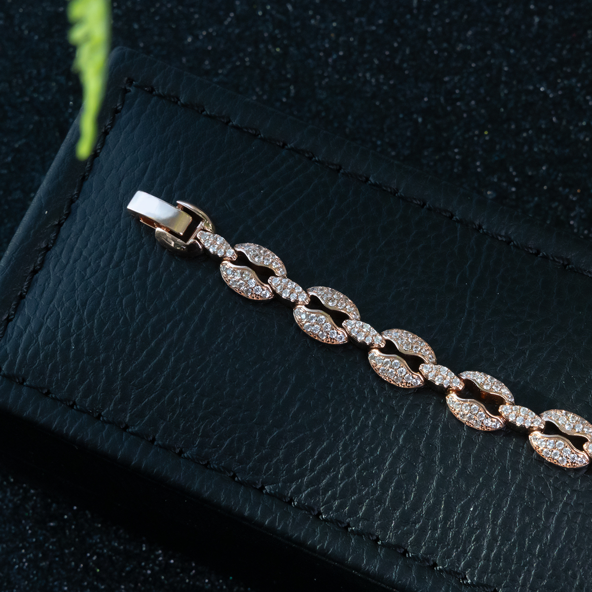 Women’s Copper Link Bracelet with Diamondlite - Image 2