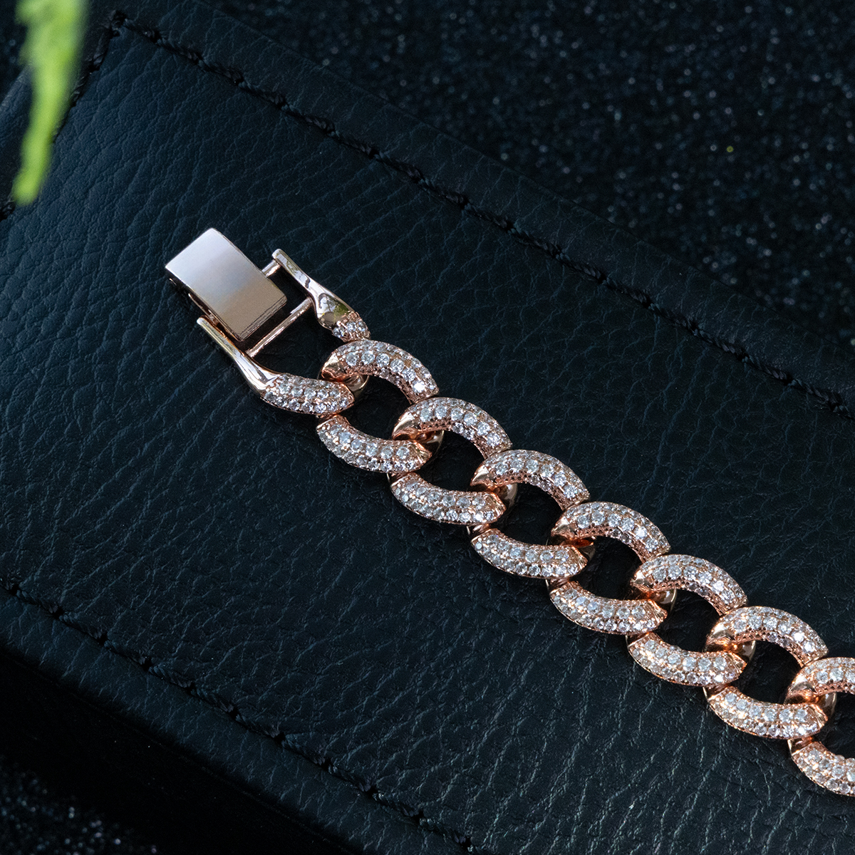 Women’s Copper Cuban Link Bracelet Diamondlite - Image 2
