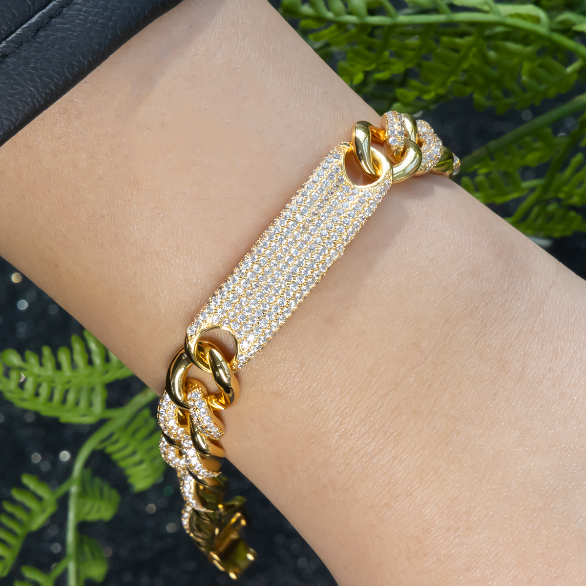 Women’s Copper ID Chain Bracelet Diamondlite - Image 3