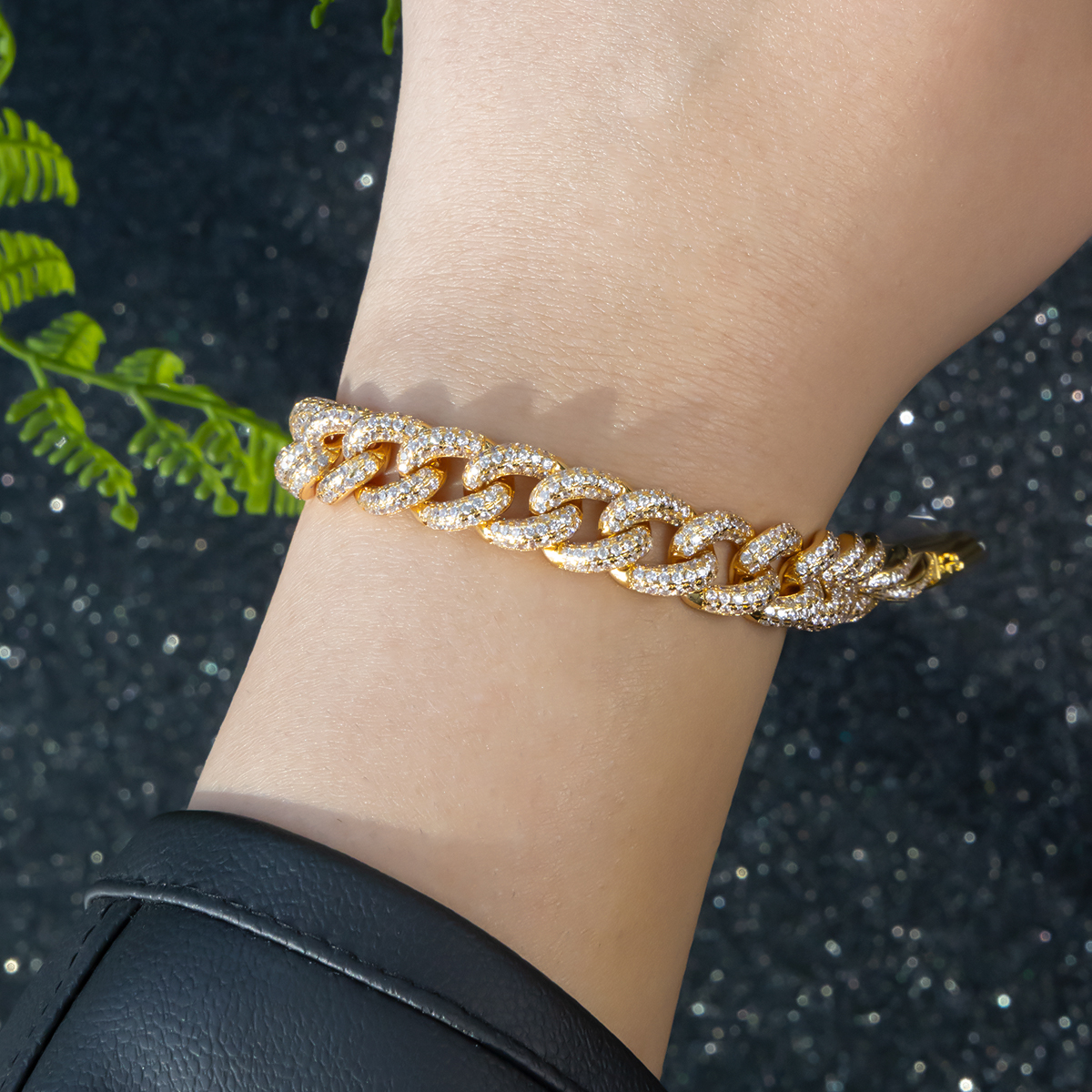 Women’sCopper Cuban Link Bracelet Diamondlite - Image 3