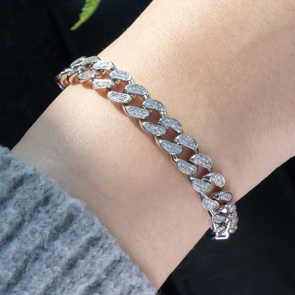 Women’s Copper Link Bracelet with Diamondlite - Image 2